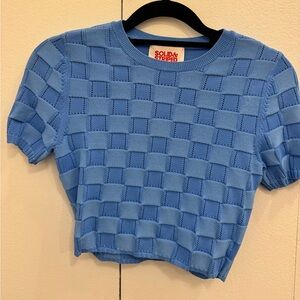 Solid and striped crop top